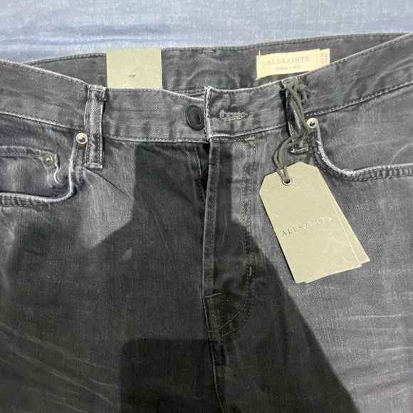 All Saints Black Washed Ridge Jeans - Picture 3 of 7